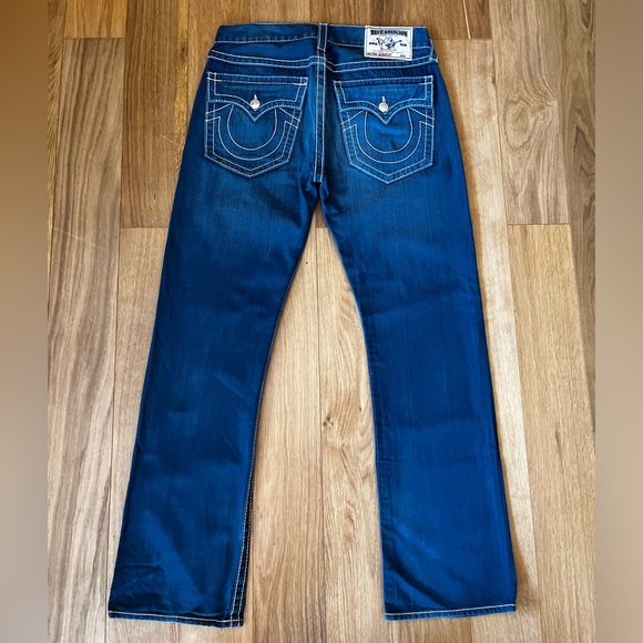 True Religion Blue Ricky Ropestitch Straight Jeans - Picture 3 of 4